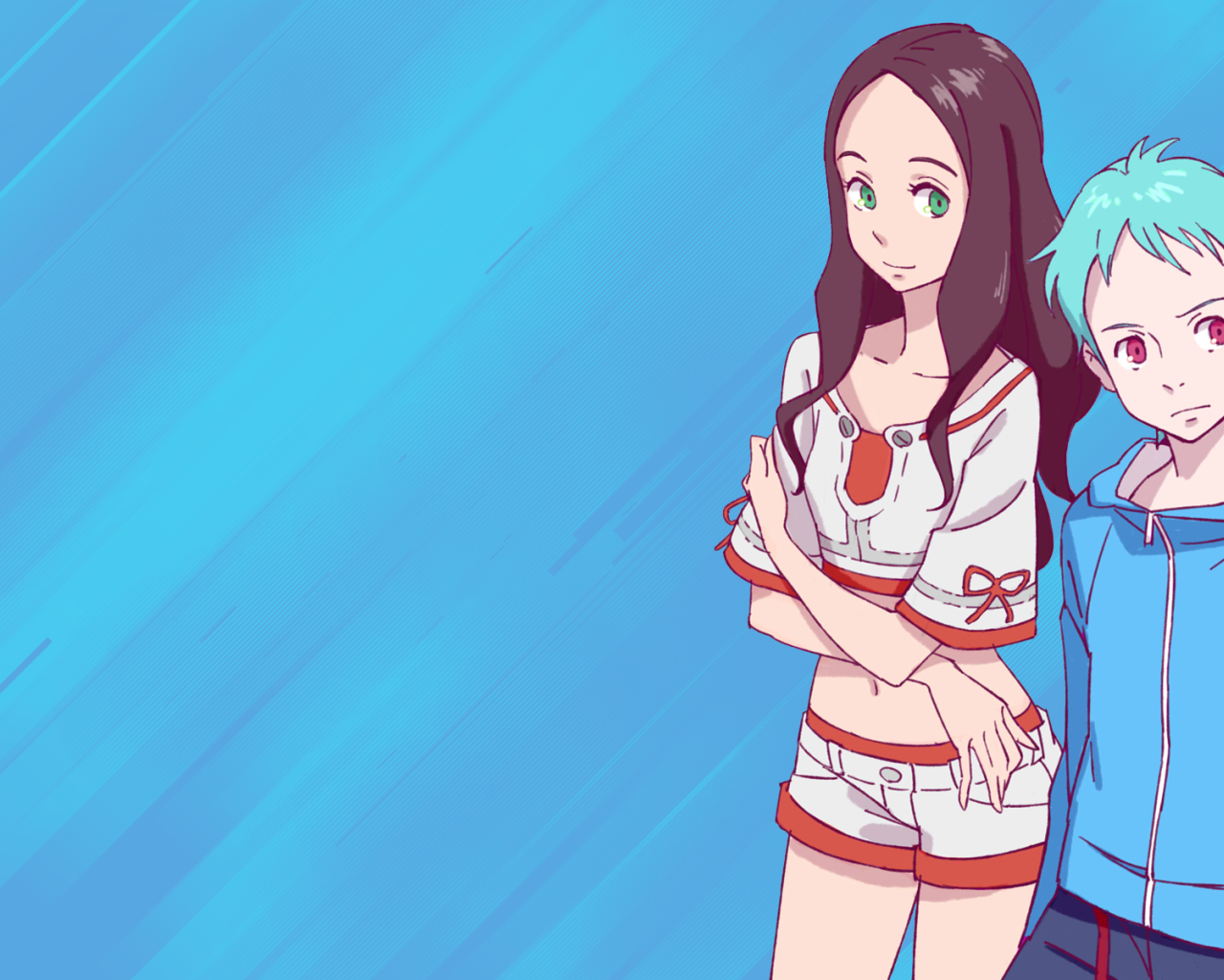 Парень и девушка из аниме Eureka Seven Ao