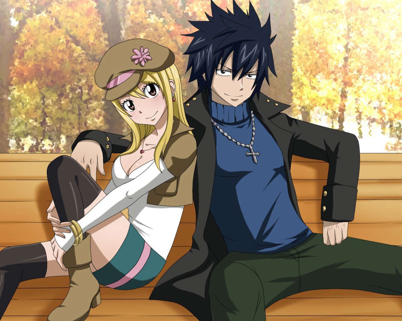 Парень и девушка в аниме Сказка о хвосте феи