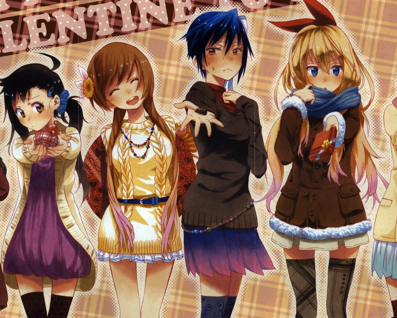 Персонажи аниме Притворная любовь дарят подарки