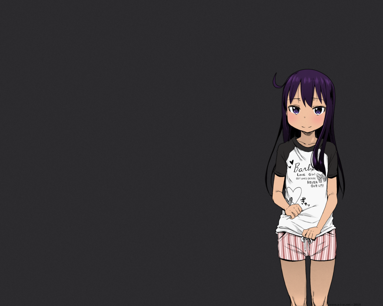 Девушка аниме Arekusa Mahone на черном фоне