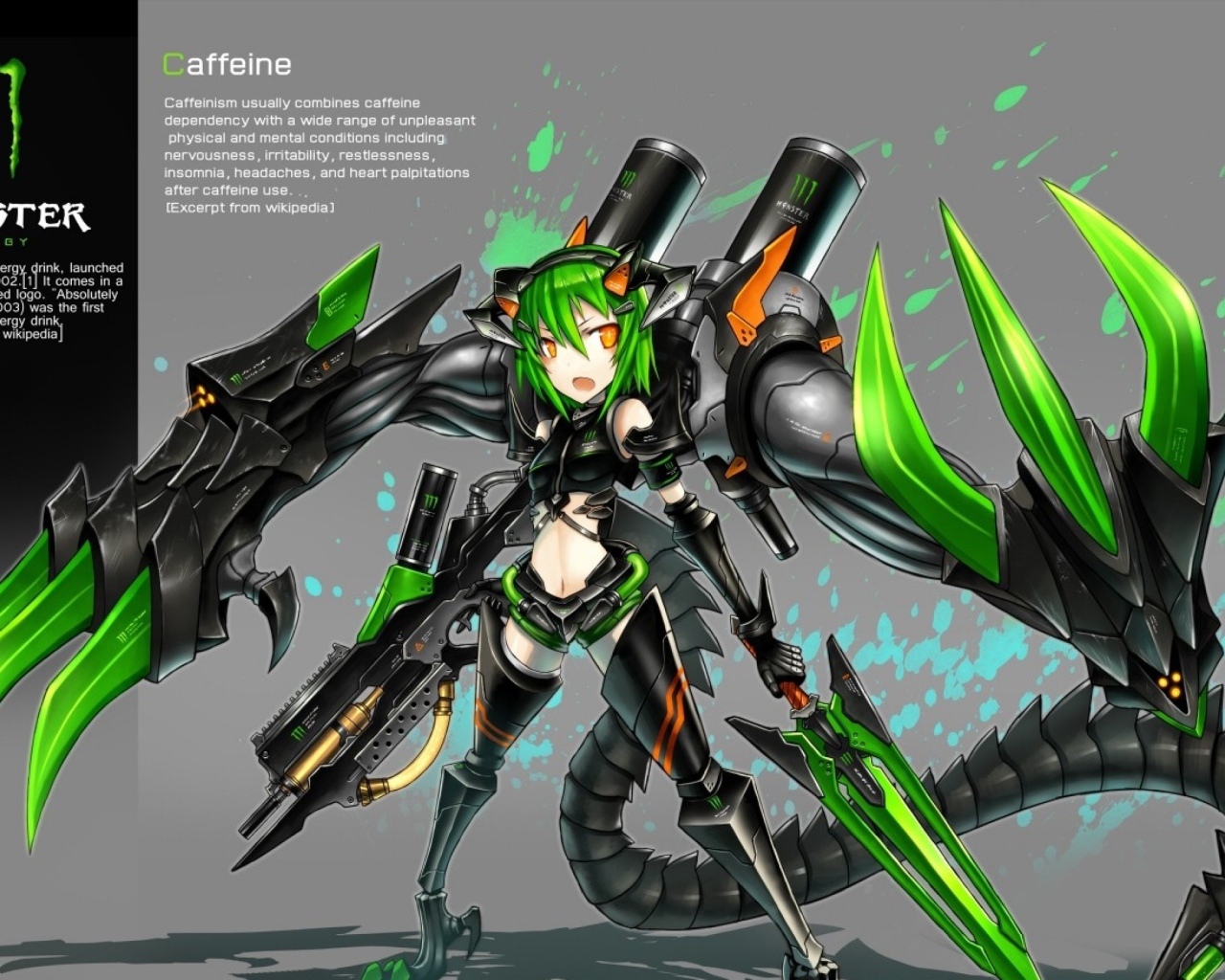 Девушка аниме Monster Energy
