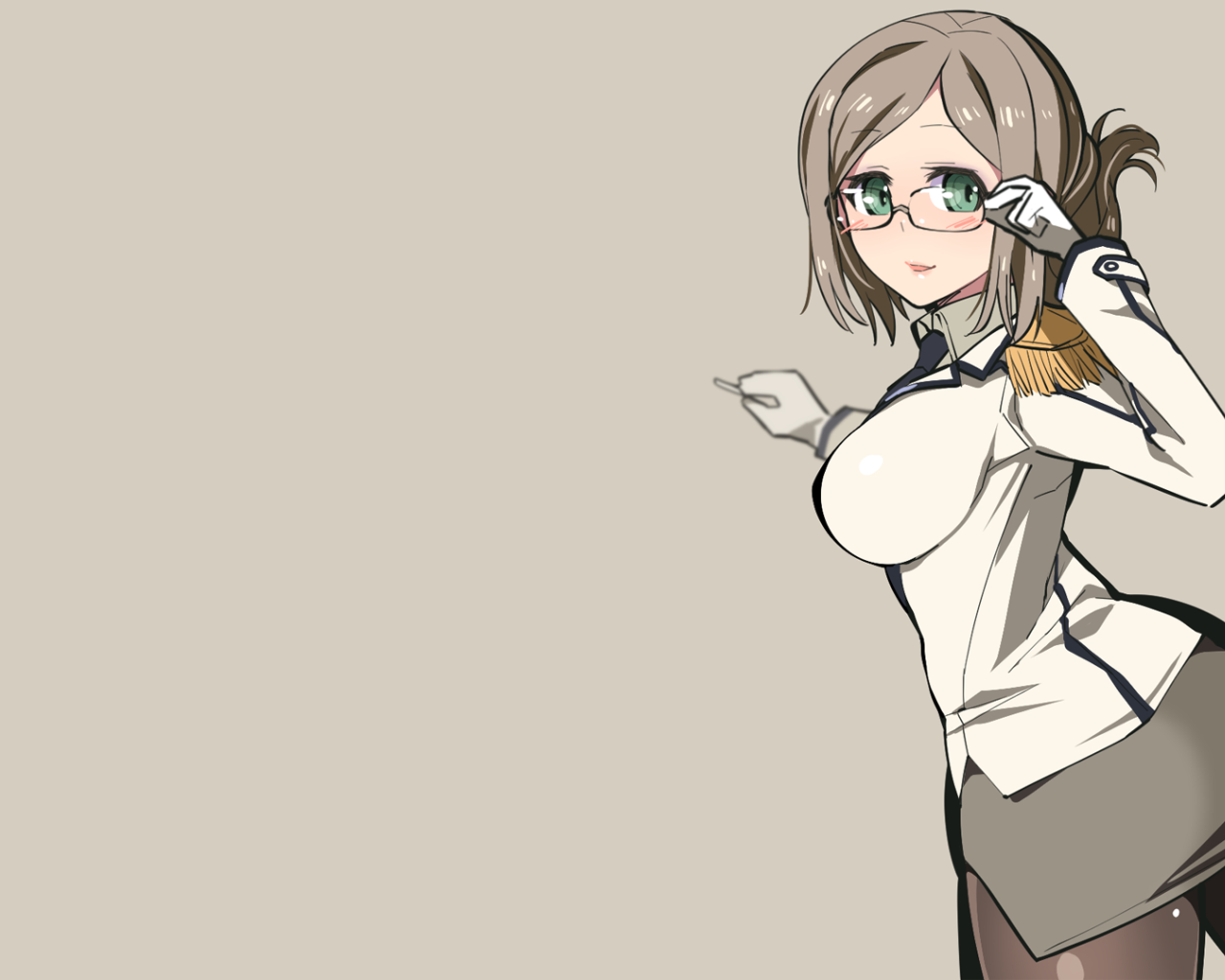 Аниме девушка Кантай, серый фон