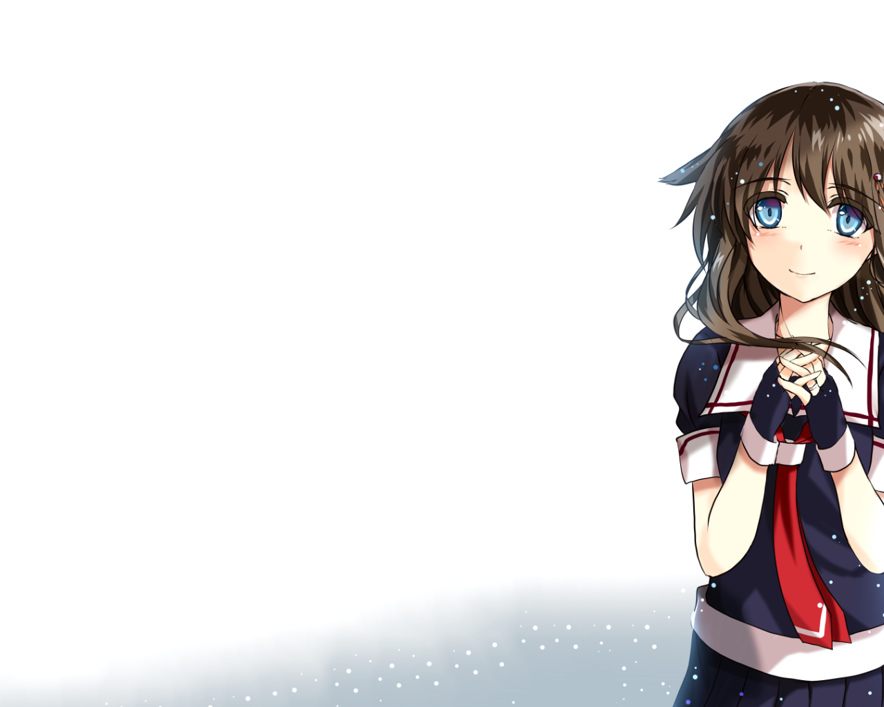 Аниме девушка Кантай, белый фон