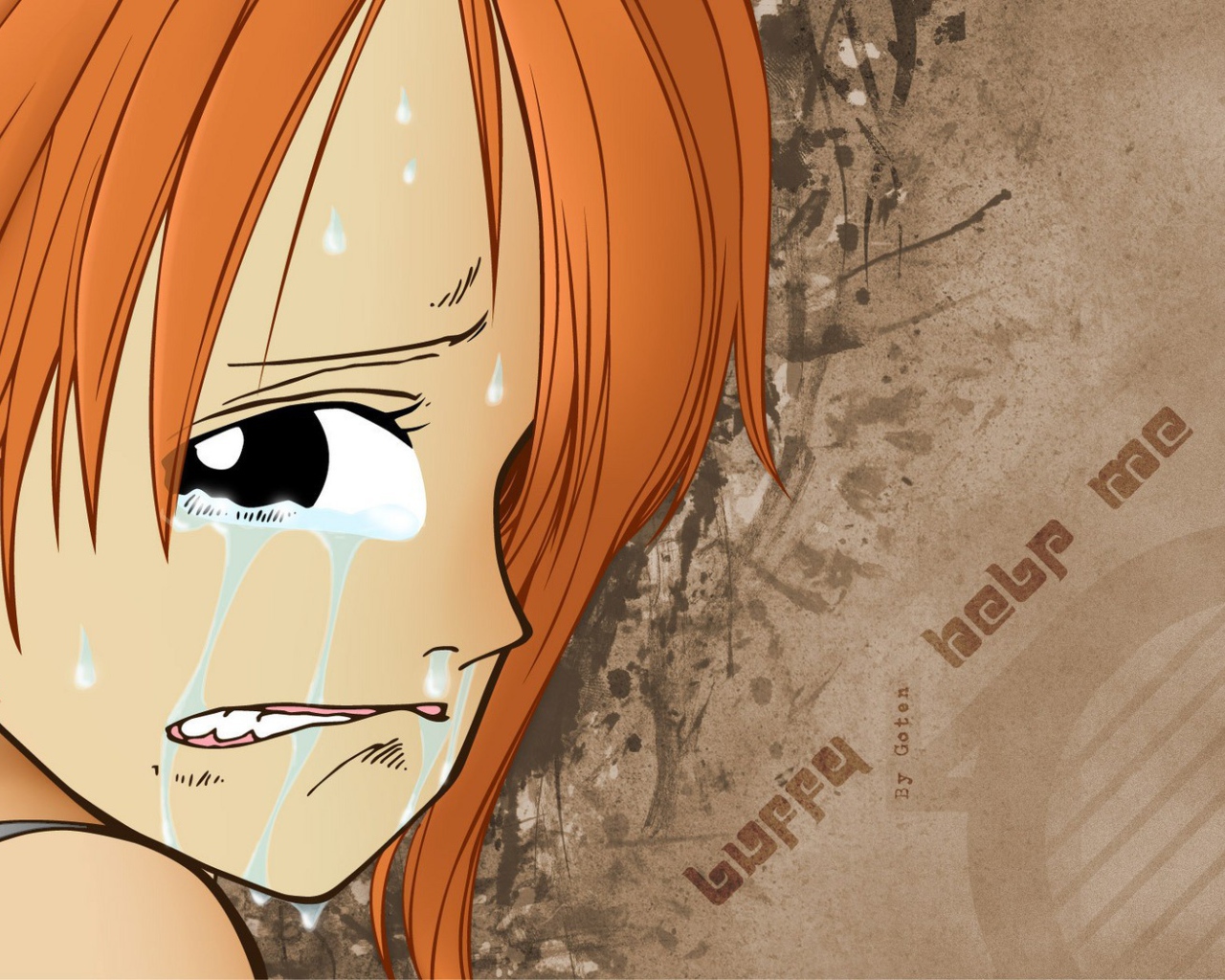 Заплаканная девушка из аниме Большой куш