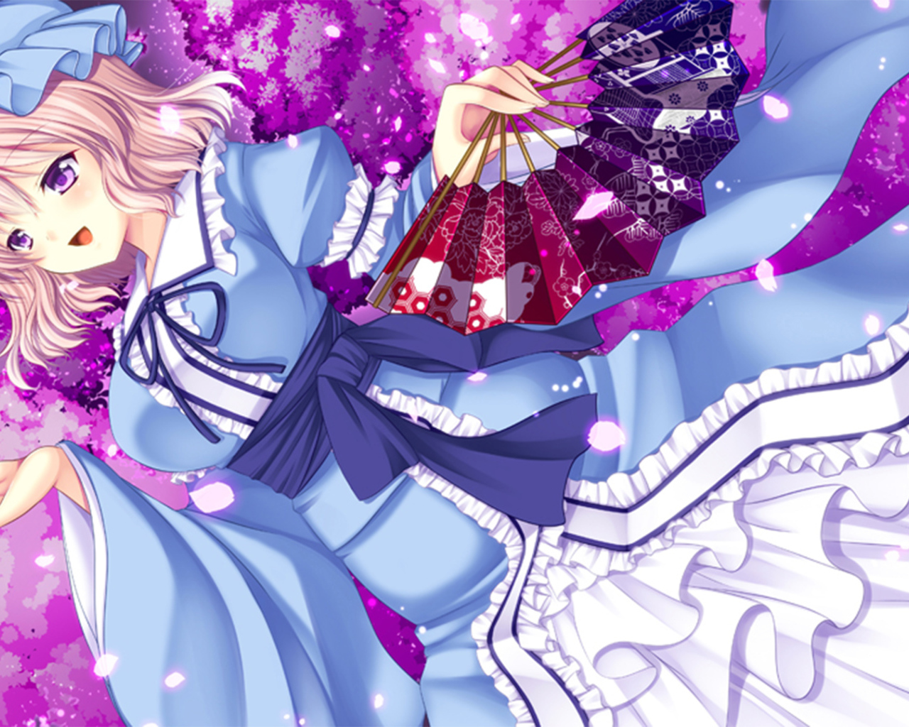 Аниме девушка с веером, Saigyouji Yuyuko