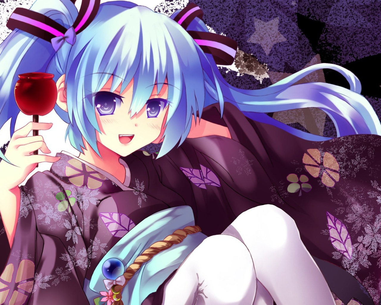 Аниме девушка с бокалом в руке