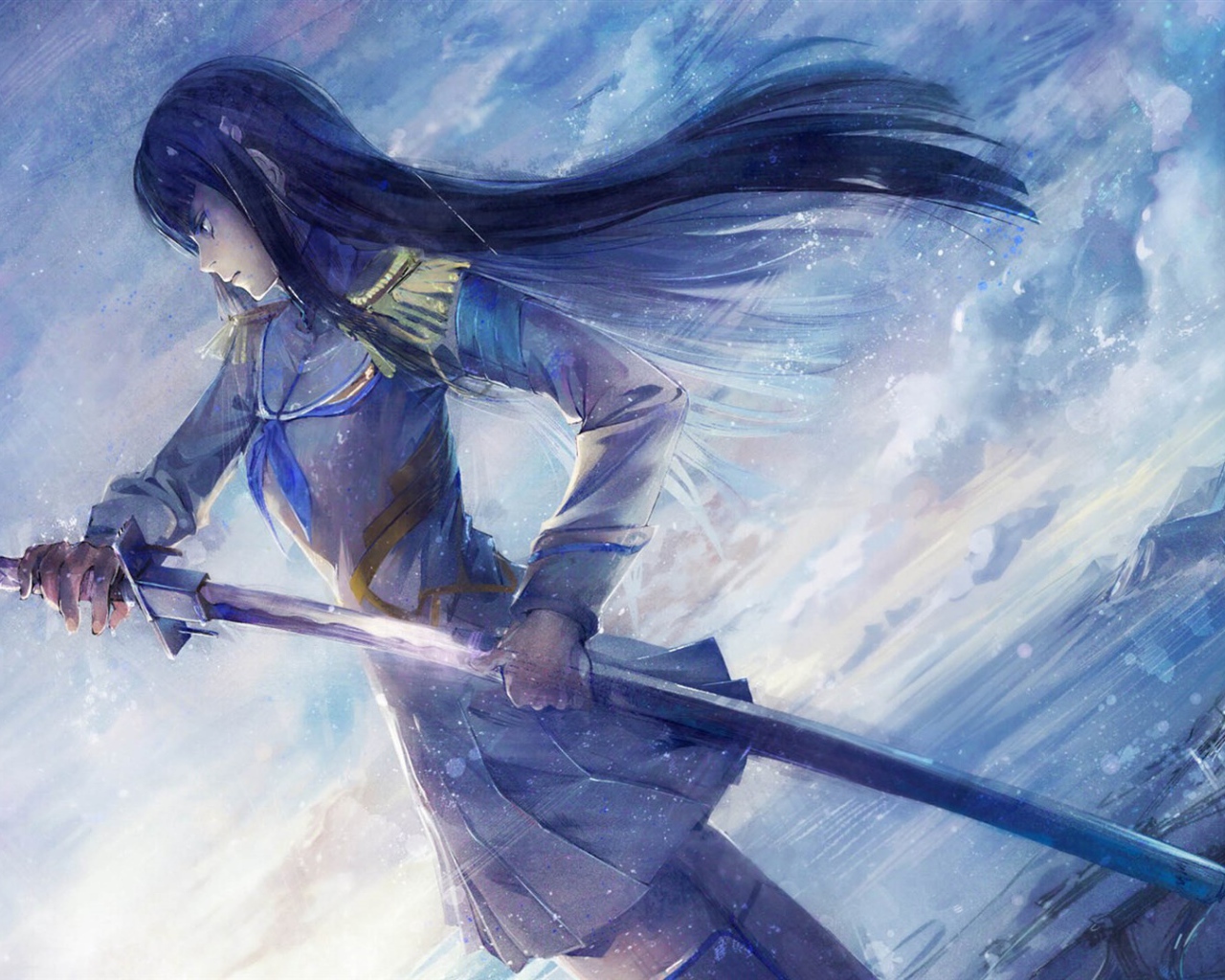 Девушка аниме с катаной Kill la Kill