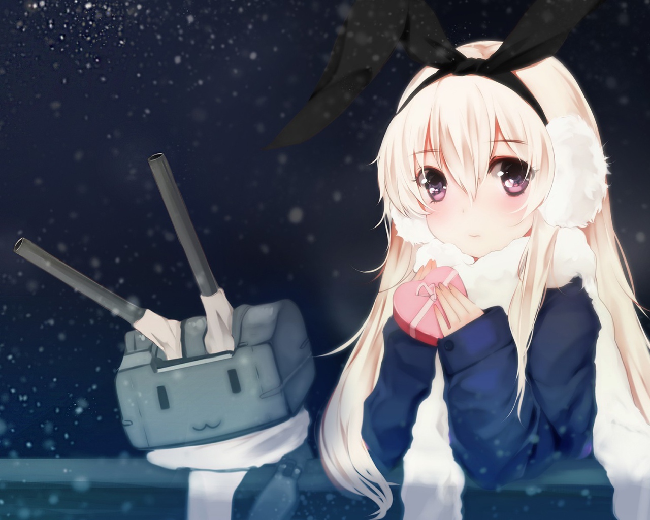 Девушка аниме с роботом