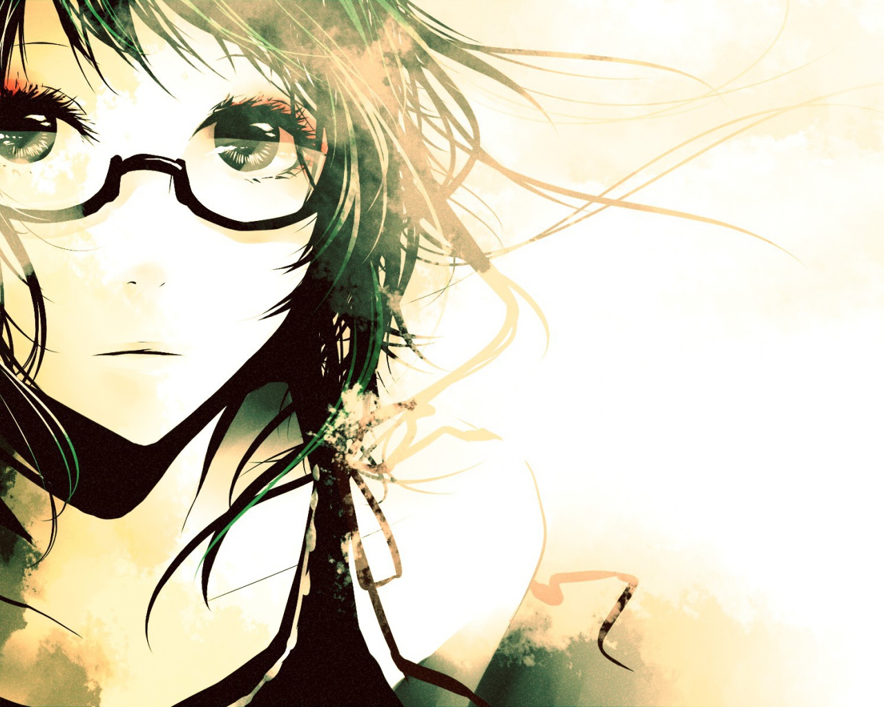 Девушка аниме в очках