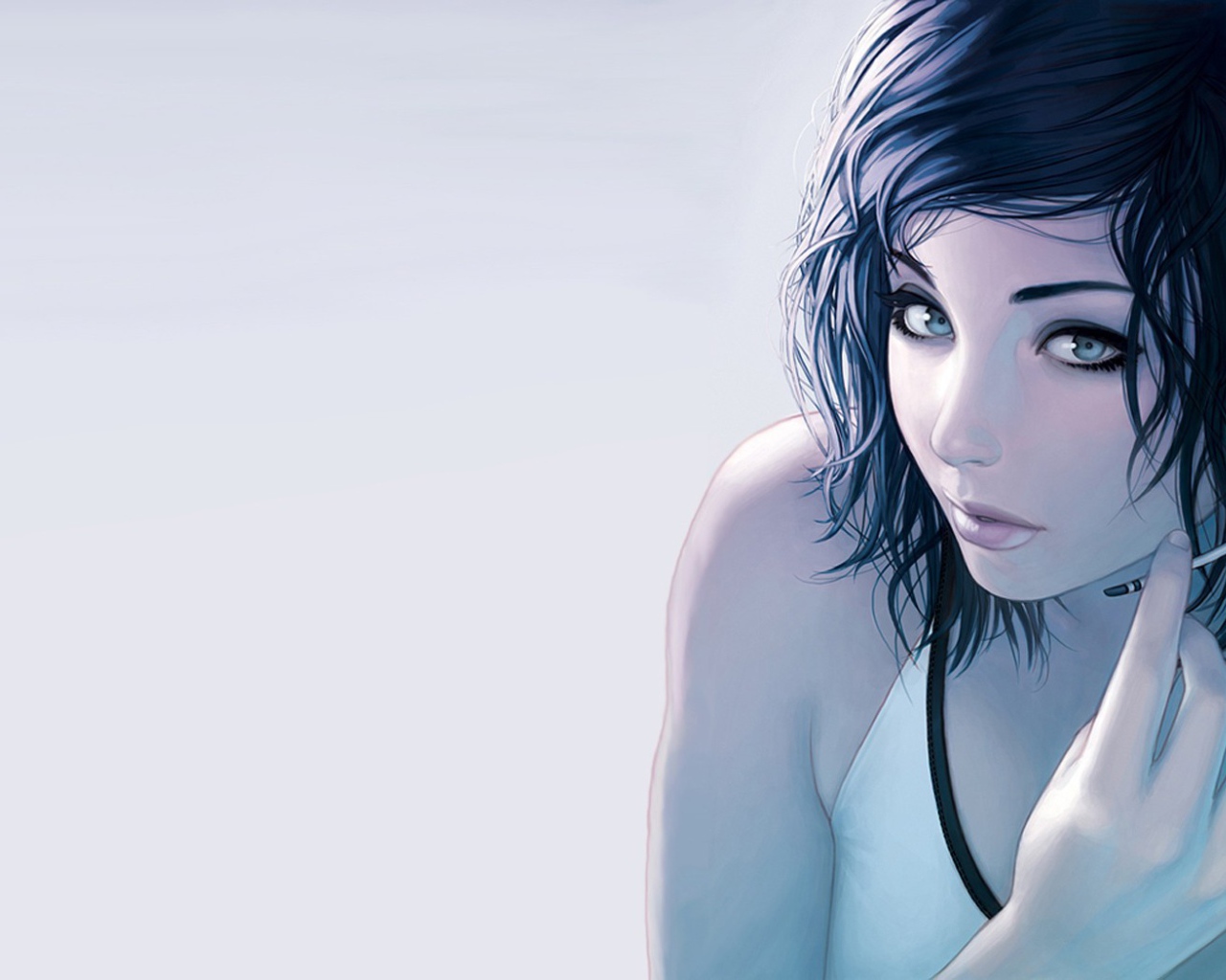 Девушка в наушниках аниме