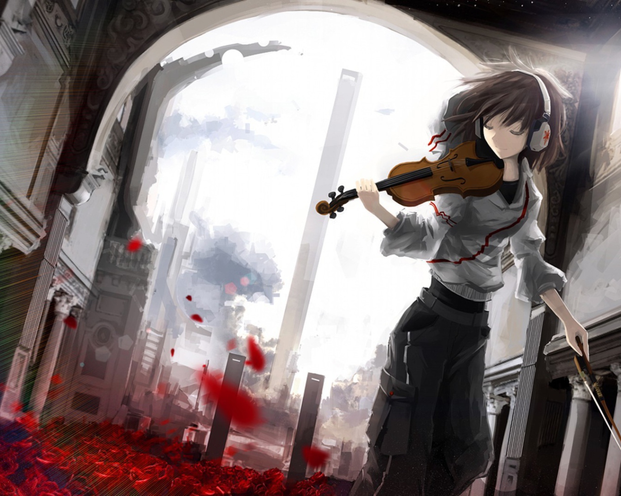 Девушка со скрипкой аниме
