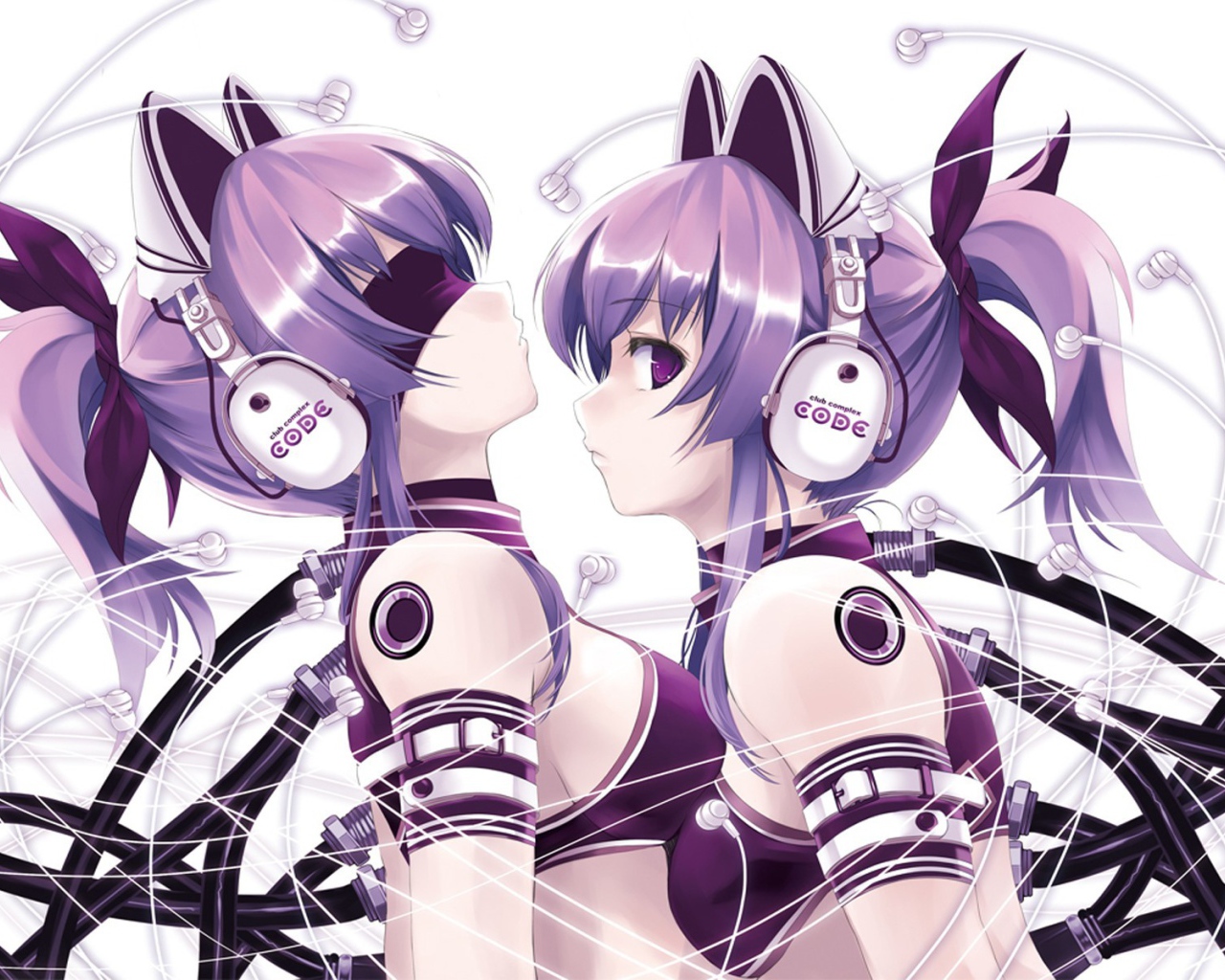 Аниме девушки подключены к кабелям