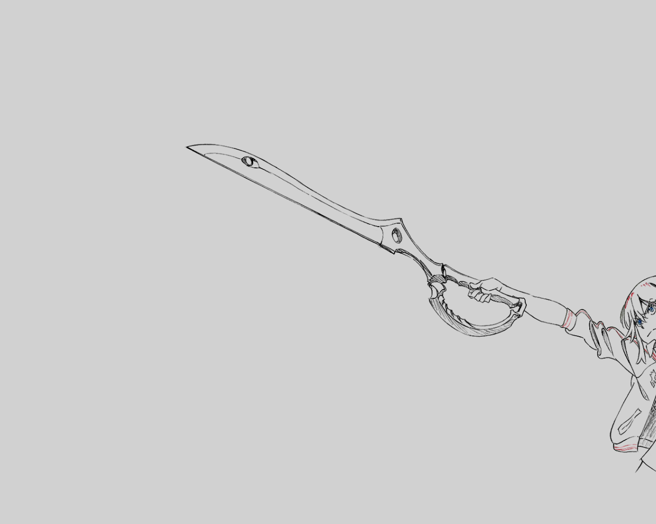 Герой аниме нарисованный карандашом