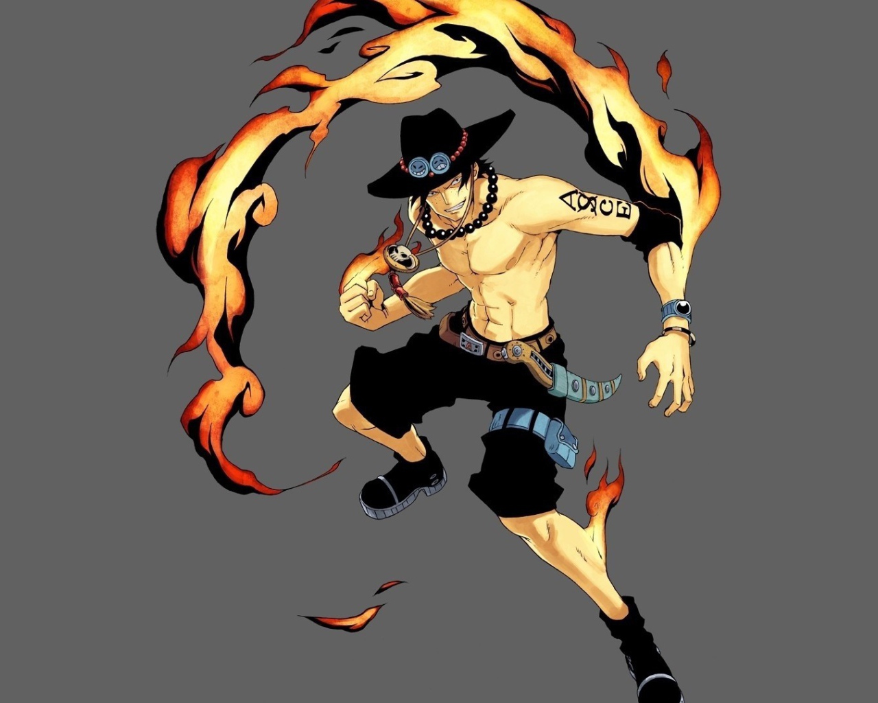 Пламенный герой аниме Портгас Д. Эйс