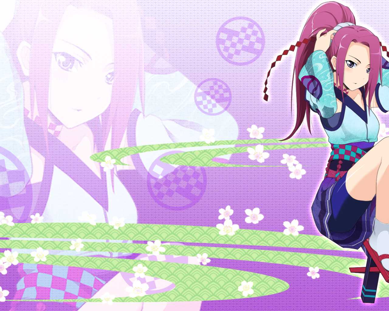 Красивая девушка в аниме Onigirl