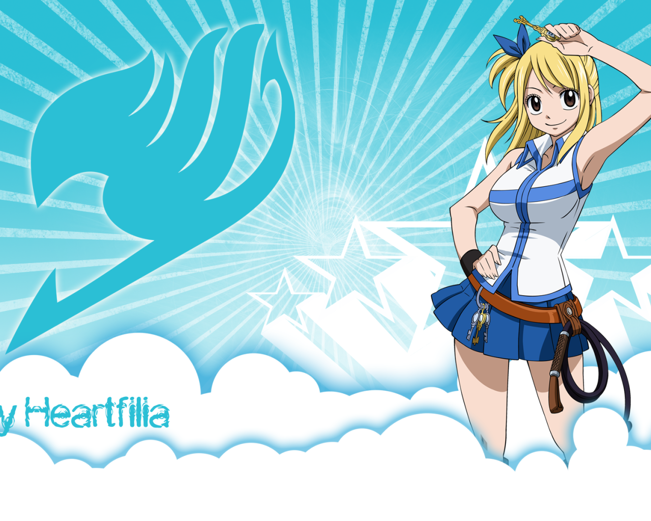 Красивая девушка в аниме Сказка о хвосте феи