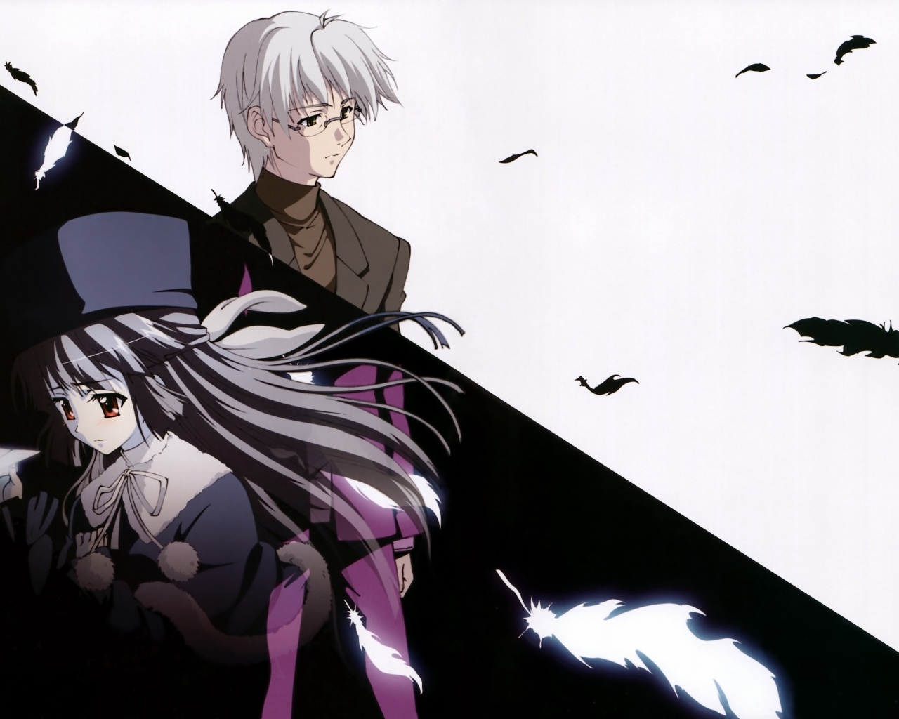 Черное и белое в аниме Эф - история воспоминаний