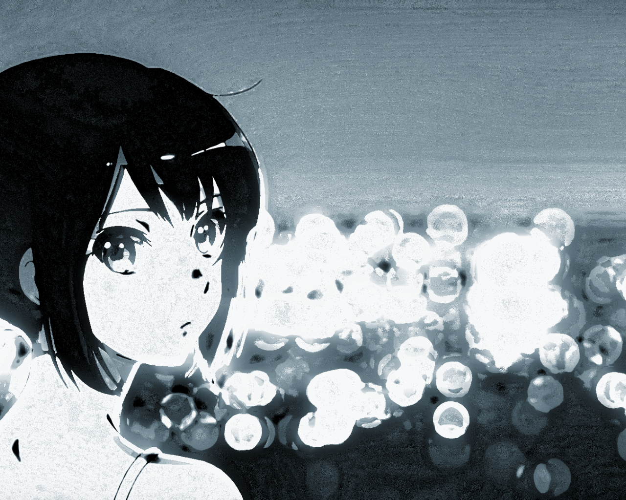 Черно белый рисунок аниме Звучи Эуфониум