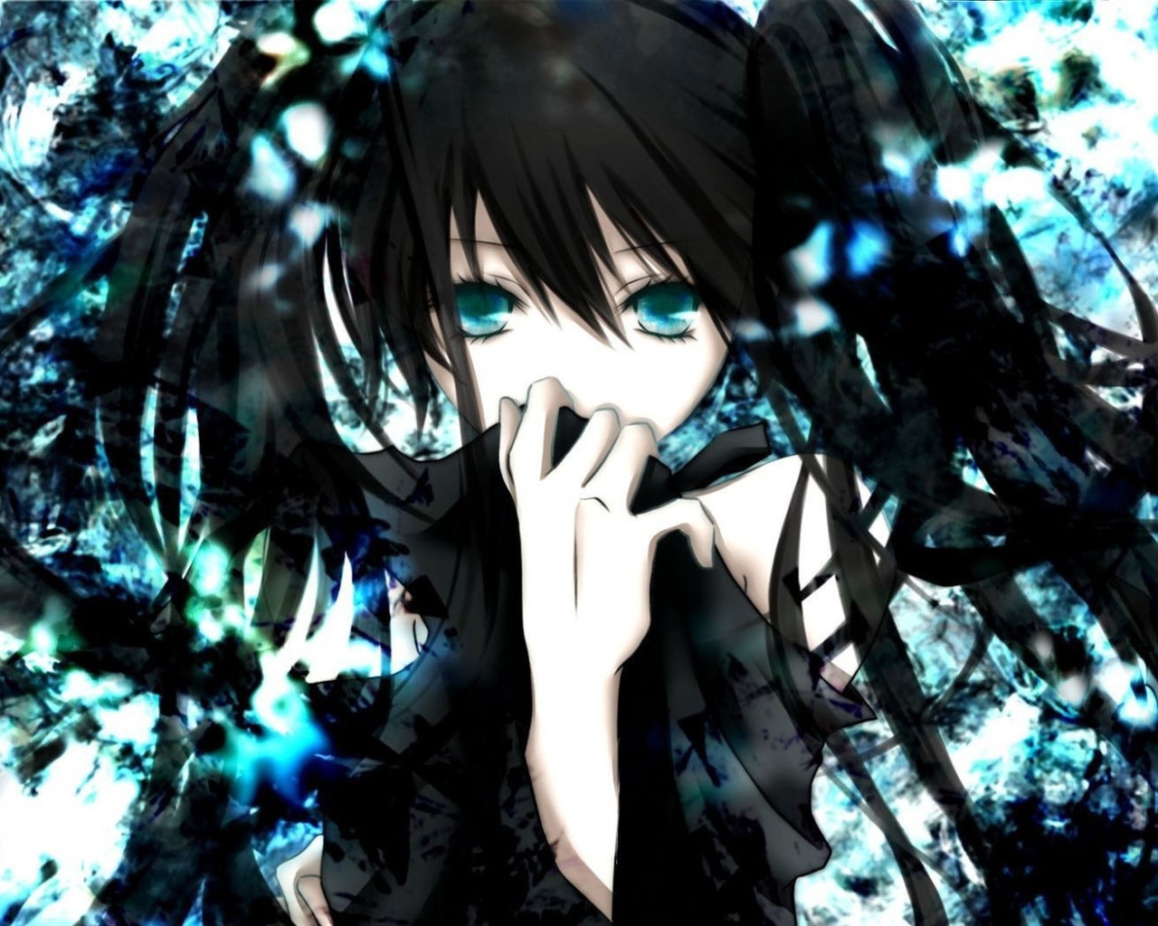 Голубоглазая девушка аниме Black Rock Shooter