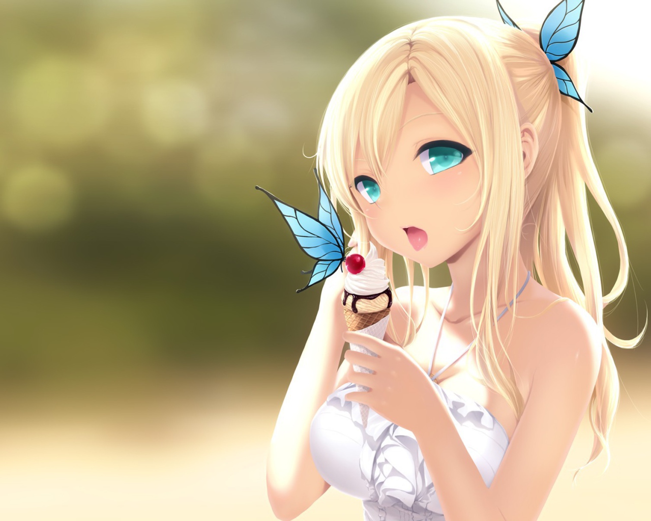 Голубоглазая девочка аниме Kashiwazaki Sena