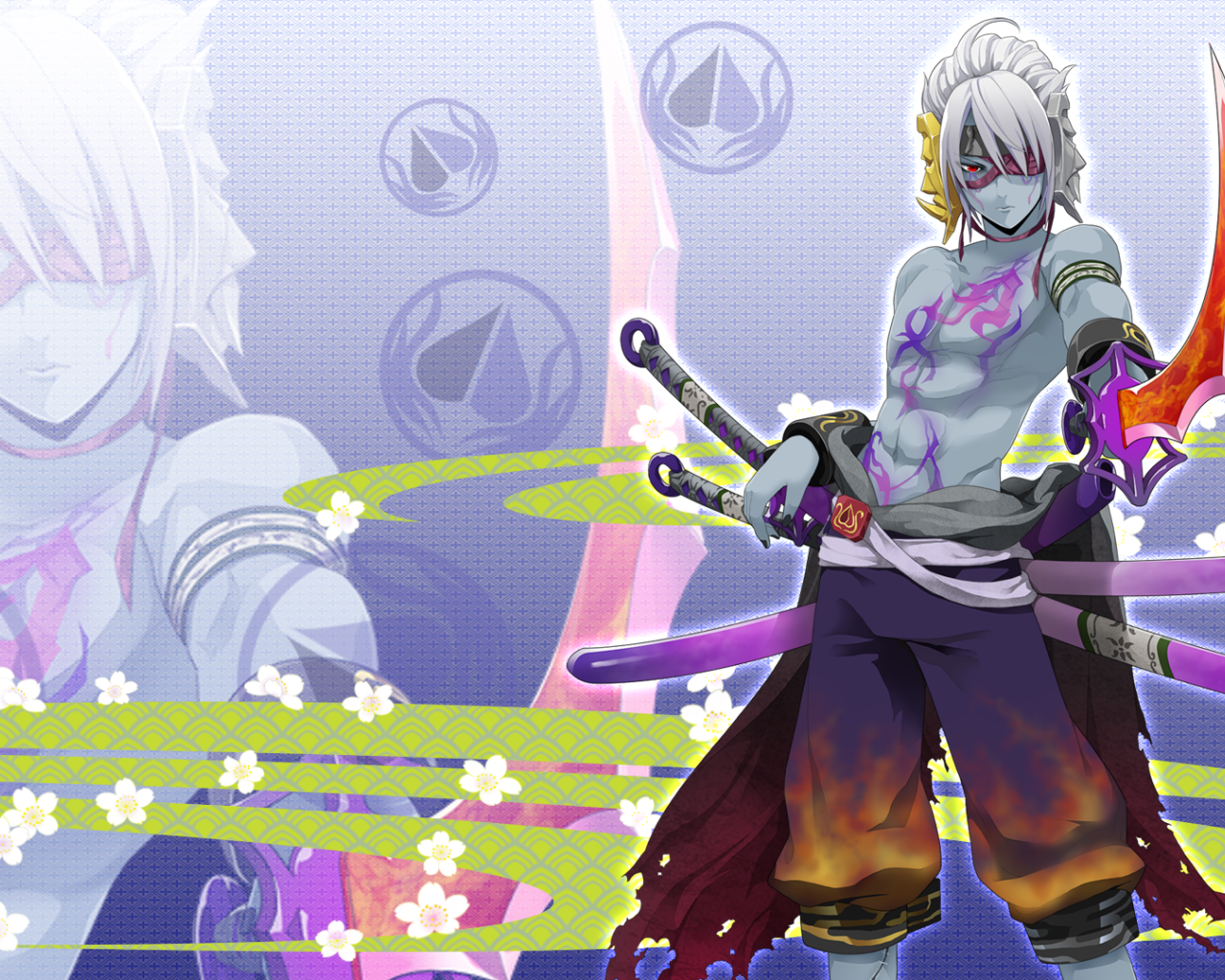 Синий парень из аниме Onigirl