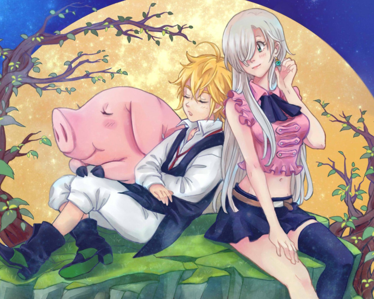 Парень и девушка из аниме Nanatsu no Taizai