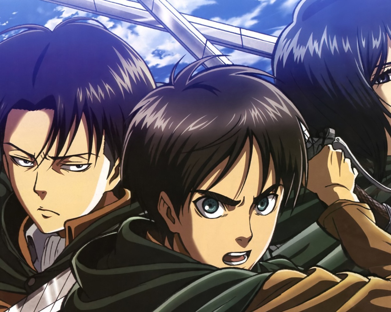 Парни из аниме Вторжение гигантов