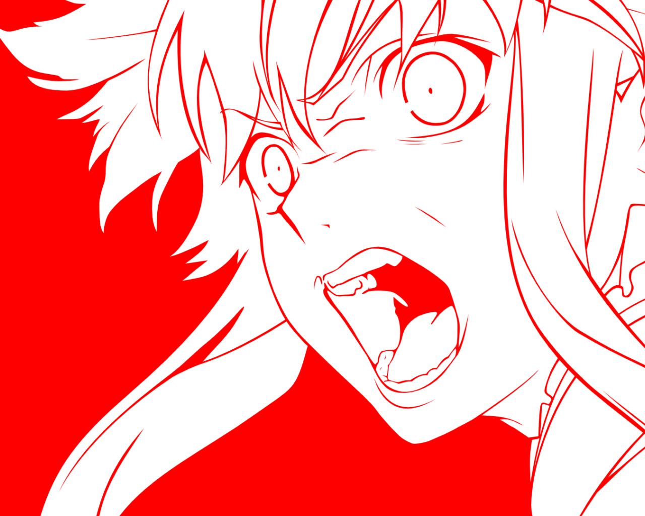 Крик девушки, аниме Яндере