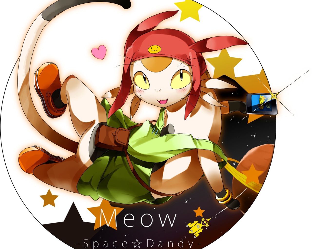 Милый кот из аниме Космический Денди