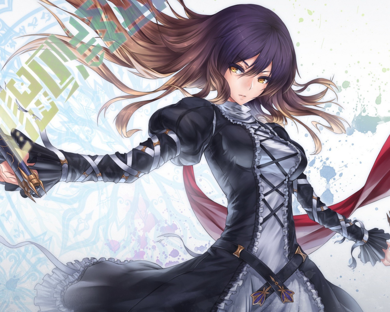 Темноволосая героиня аниме Touhou Project