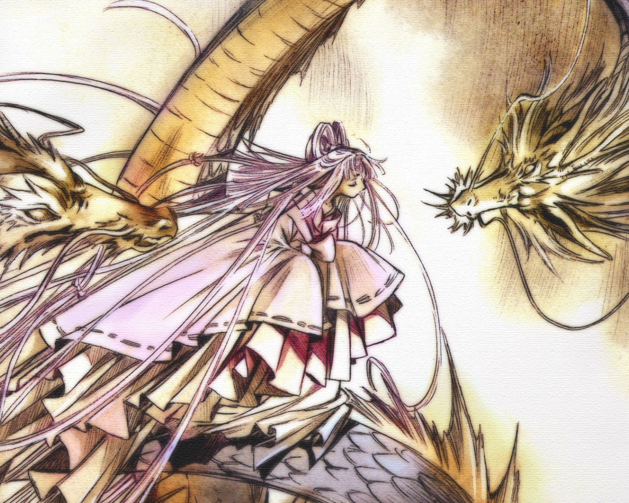 Драконы с девушкой аниме