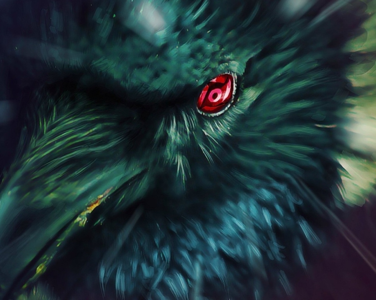 Глаз Шаринган у ворона