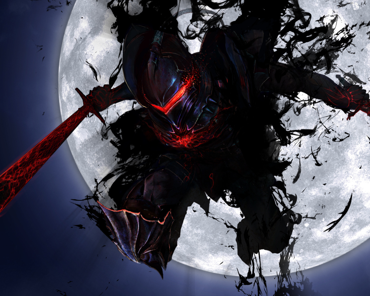 Огненный ниндзя на фоне Луны, аниме Ночь прибытия