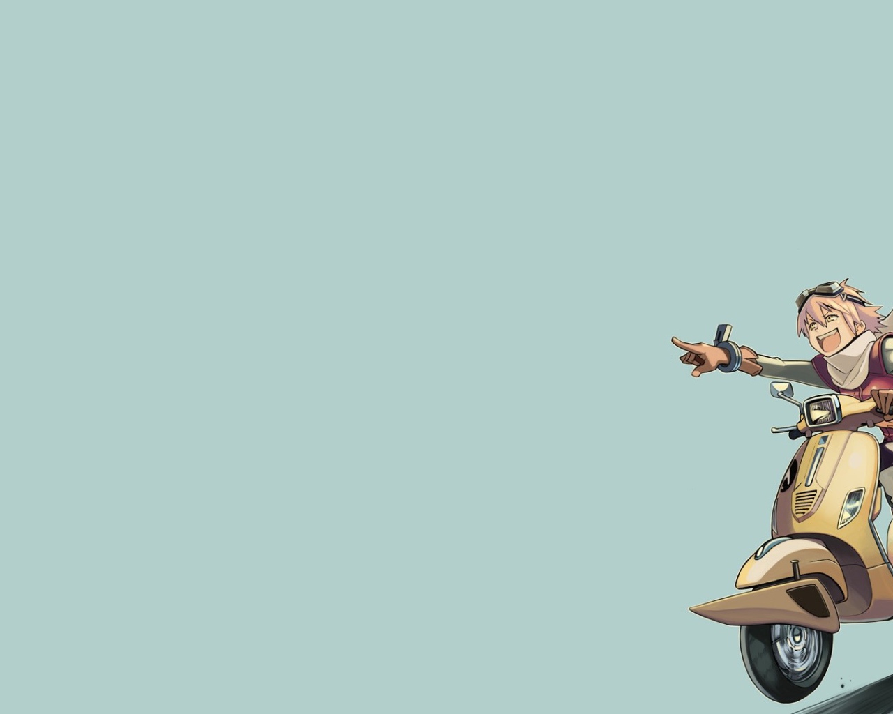 Друзья на мотороллере в аниме 49 дней