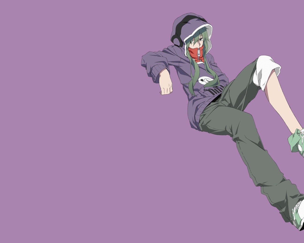 Девушка на фиолетовом фоне, аниме Kagerou Project