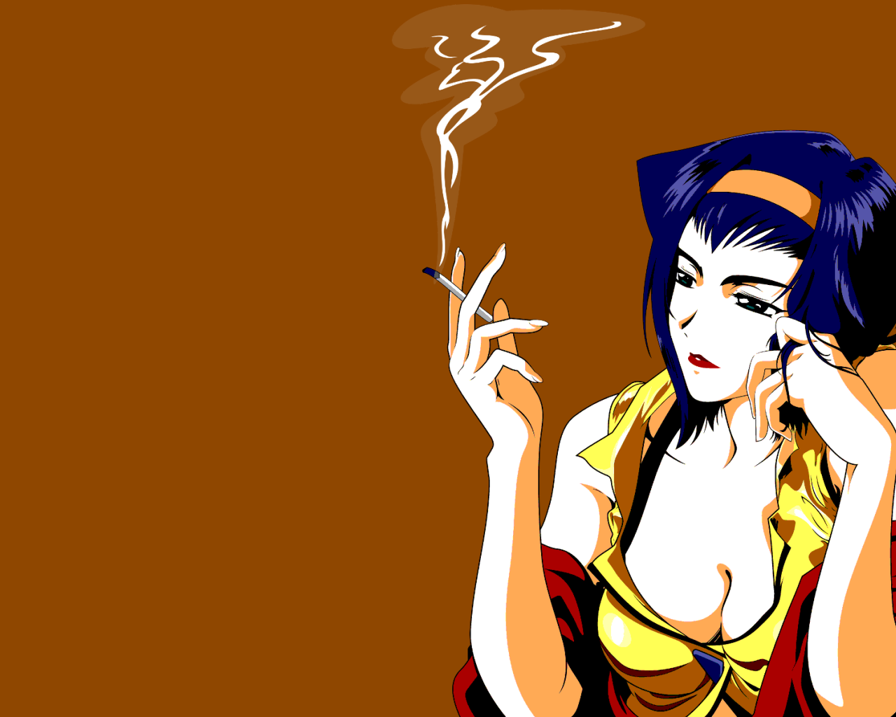 Девушка с сигаретой в аниме Ковбой Бибоп