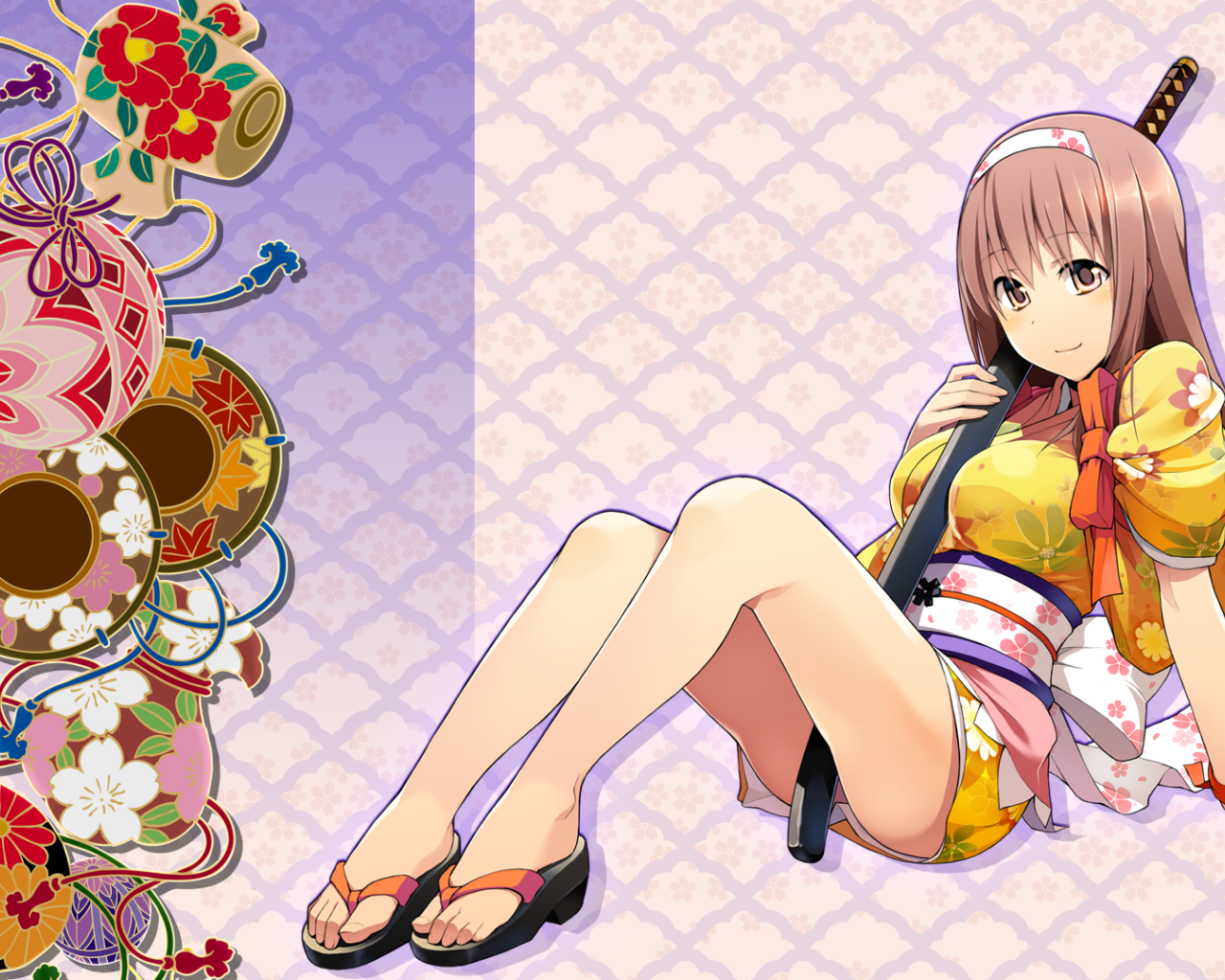 Девушка с катаной в аниме Onigirl