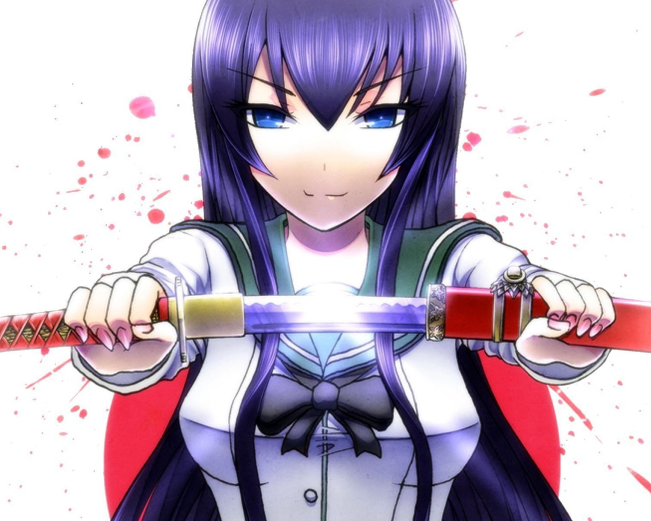 Девушка с катаной в аниме Highschool DxD