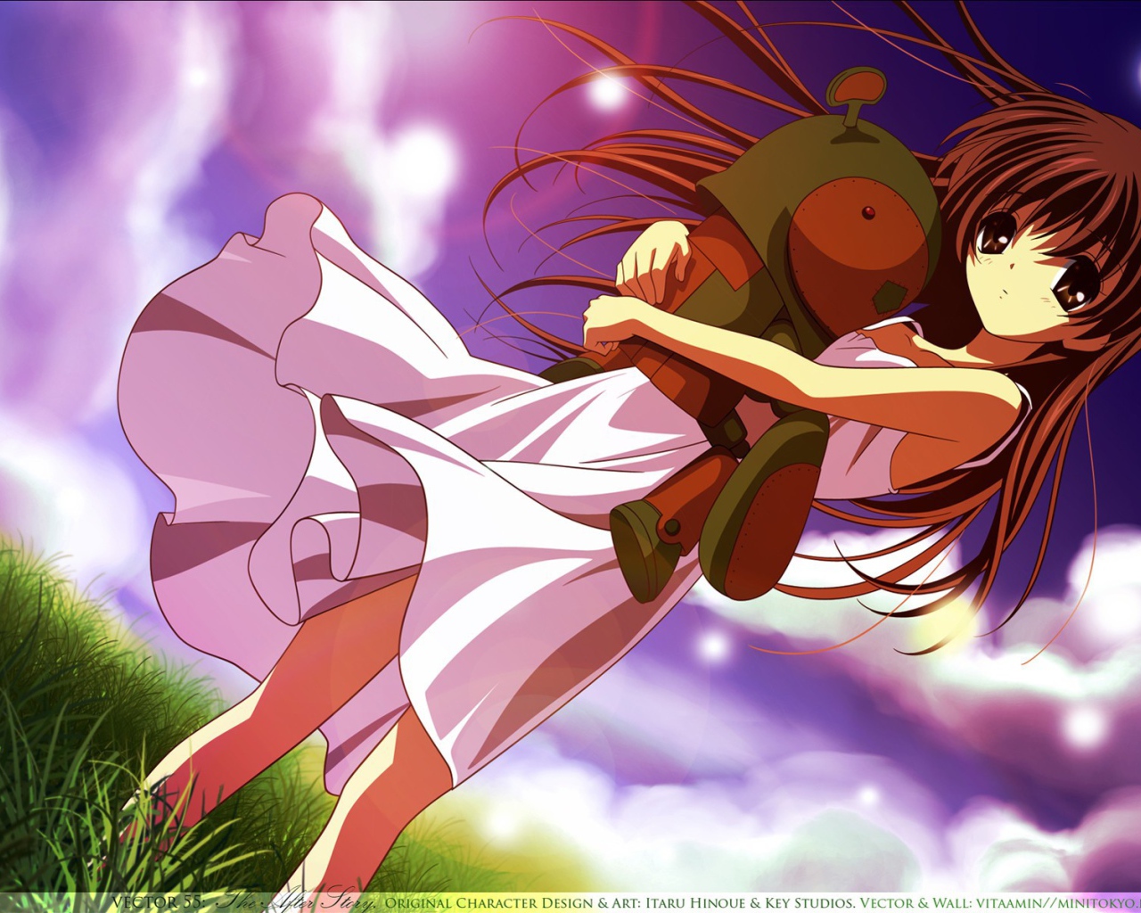 Девочка с игрушкой в аниме Кланнад