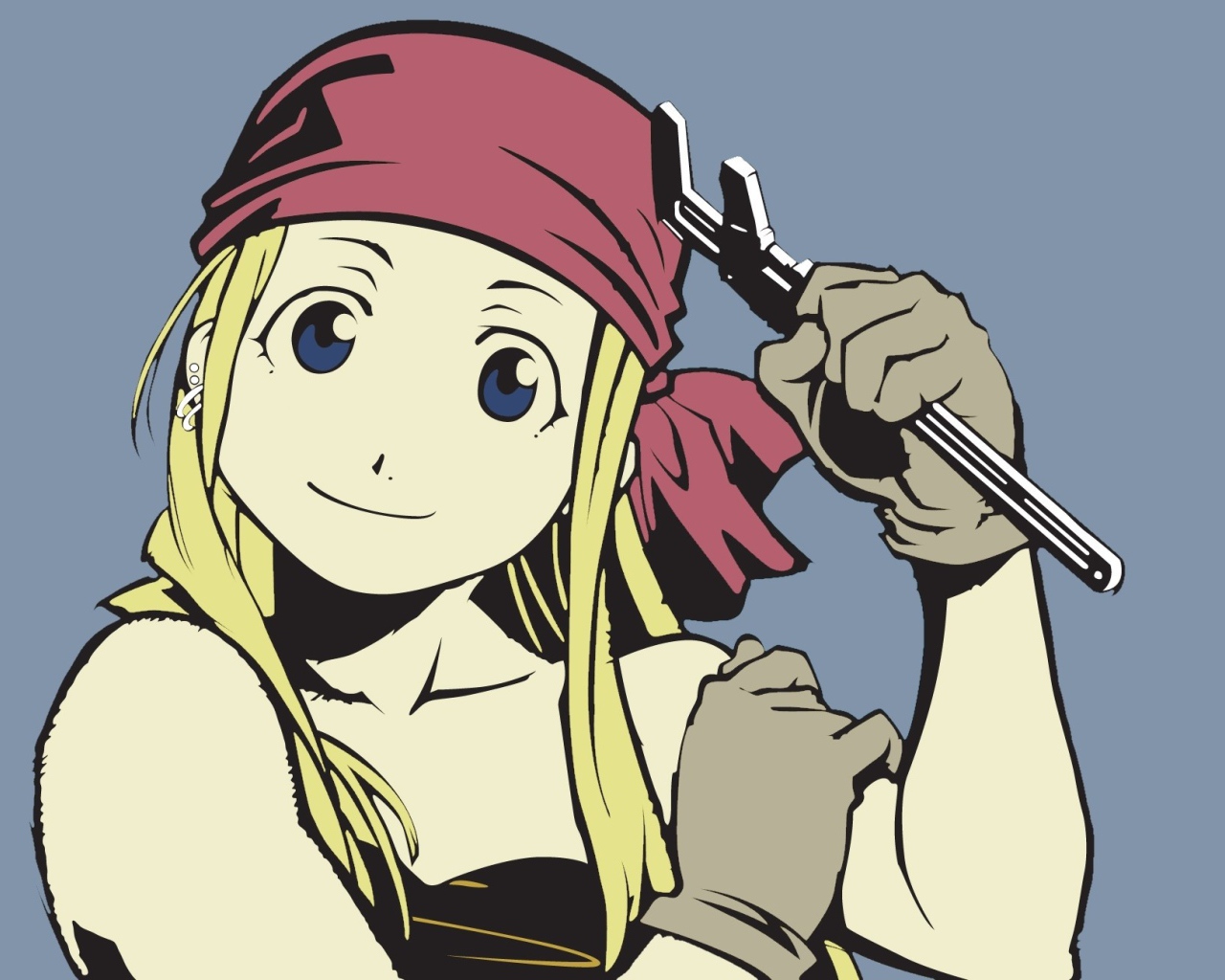 Девушка с гаечным ключом, аниме Full Metal Alchemist