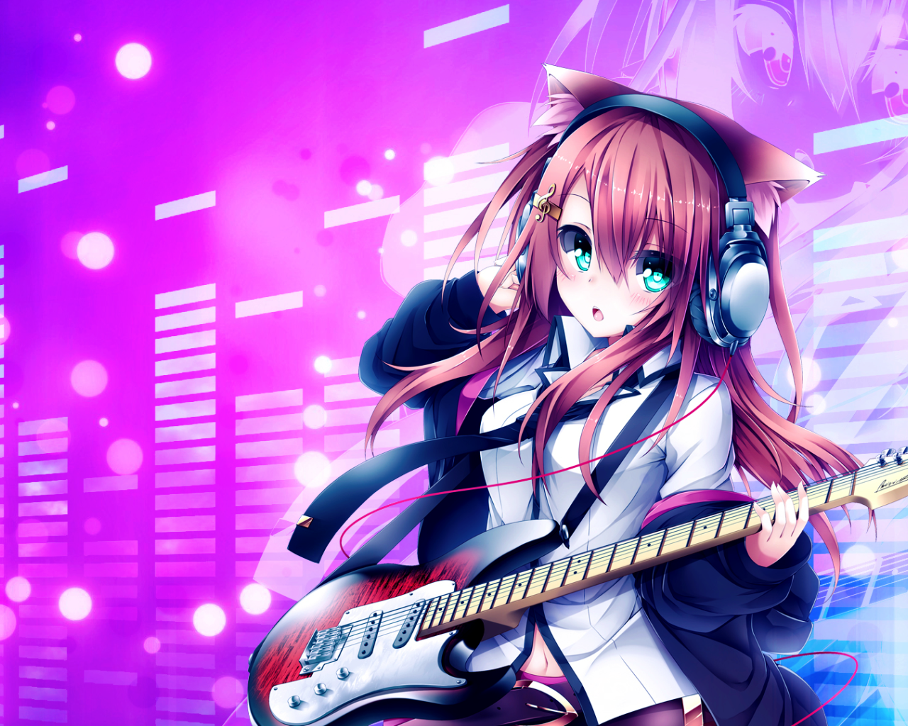 Девушка с гитарой, аниме Кэмономими