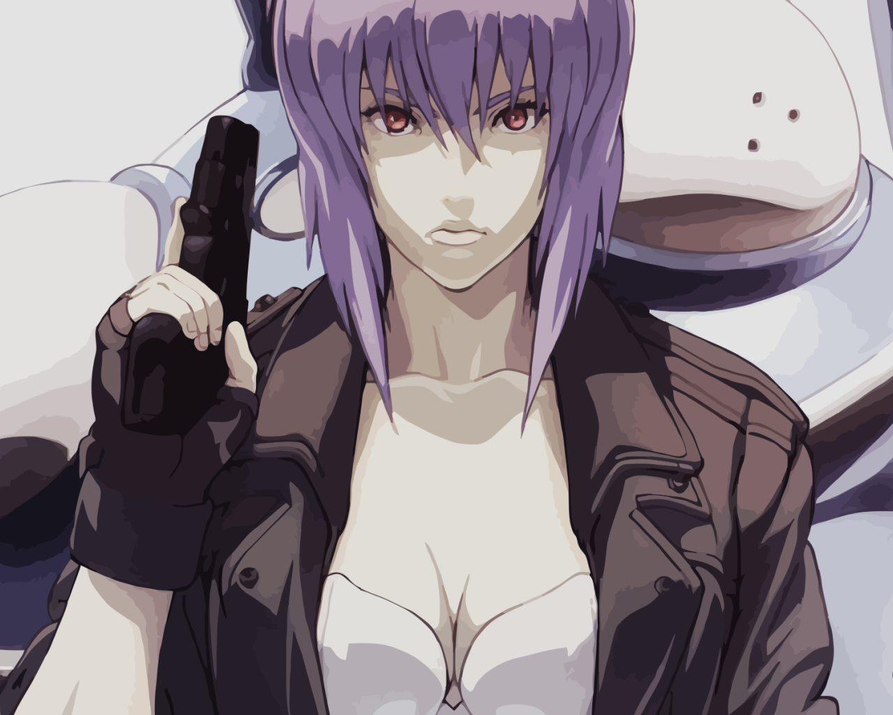 Девушка с пистолетом, аниме Призрак в доспехах