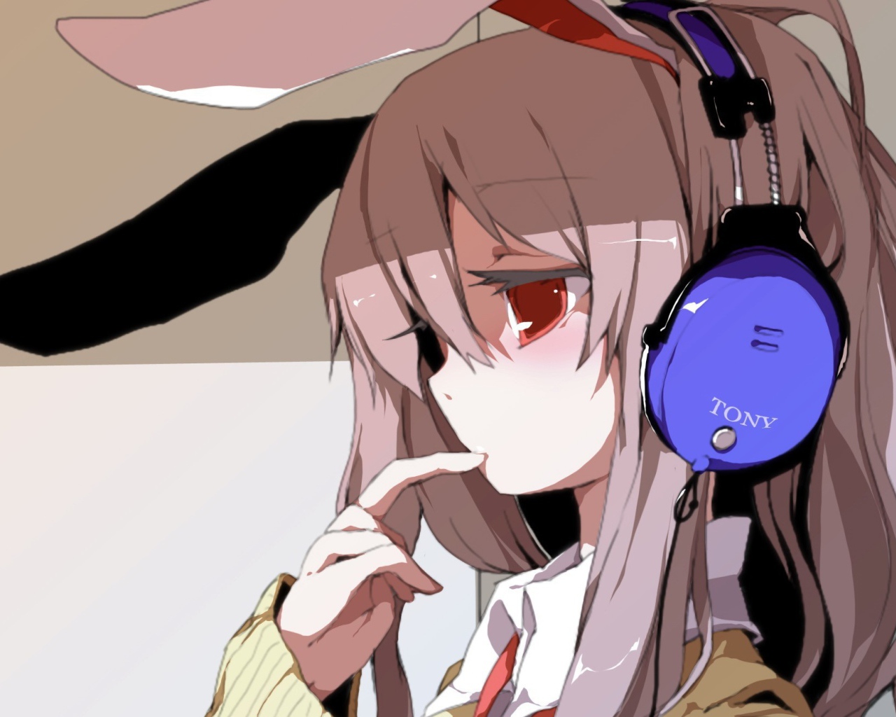 Девушка в наушниках в аниме Touhou Project