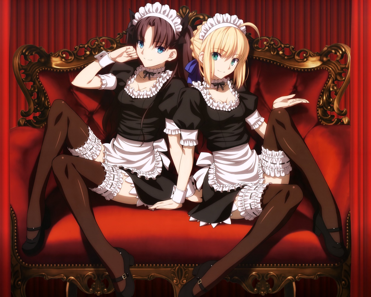 Девушки горничные в аниме Ночь прибытия