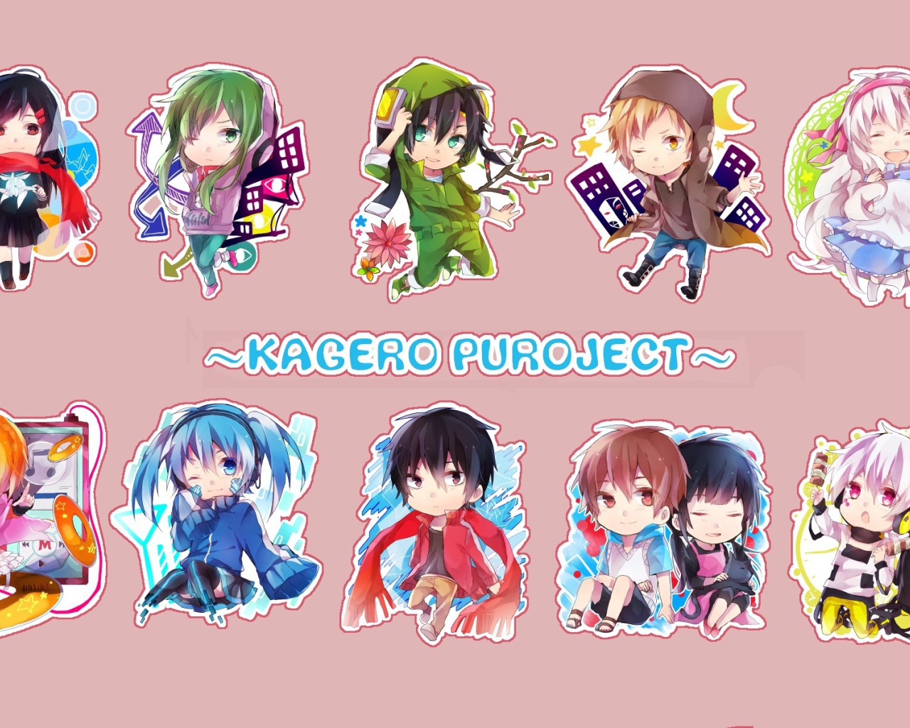 Девушки вокалоиды из аниме Kagerou Project