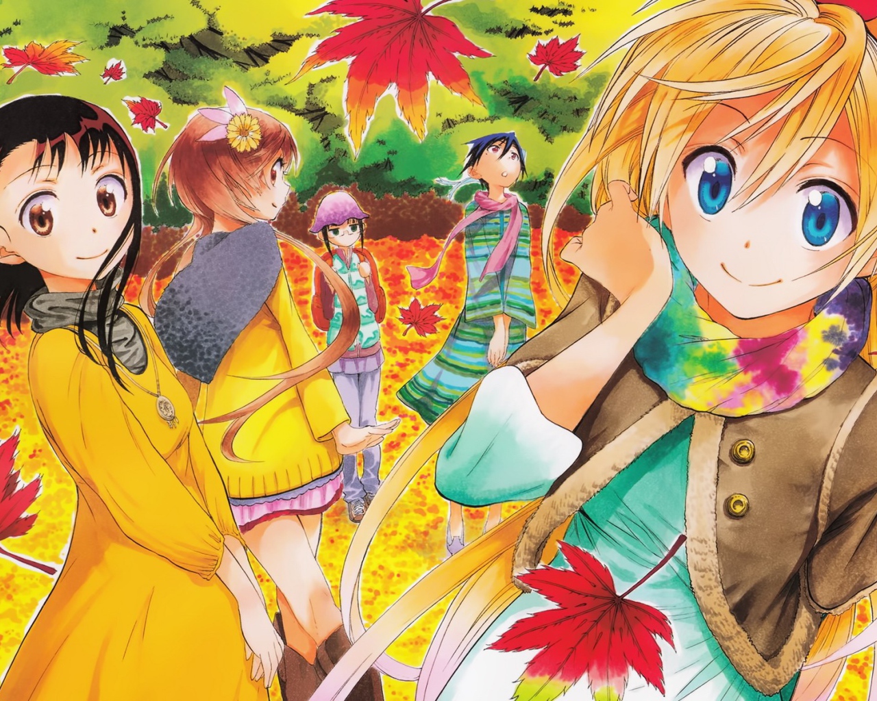 Девушки гуляют в саду, аниме Притворная любовь