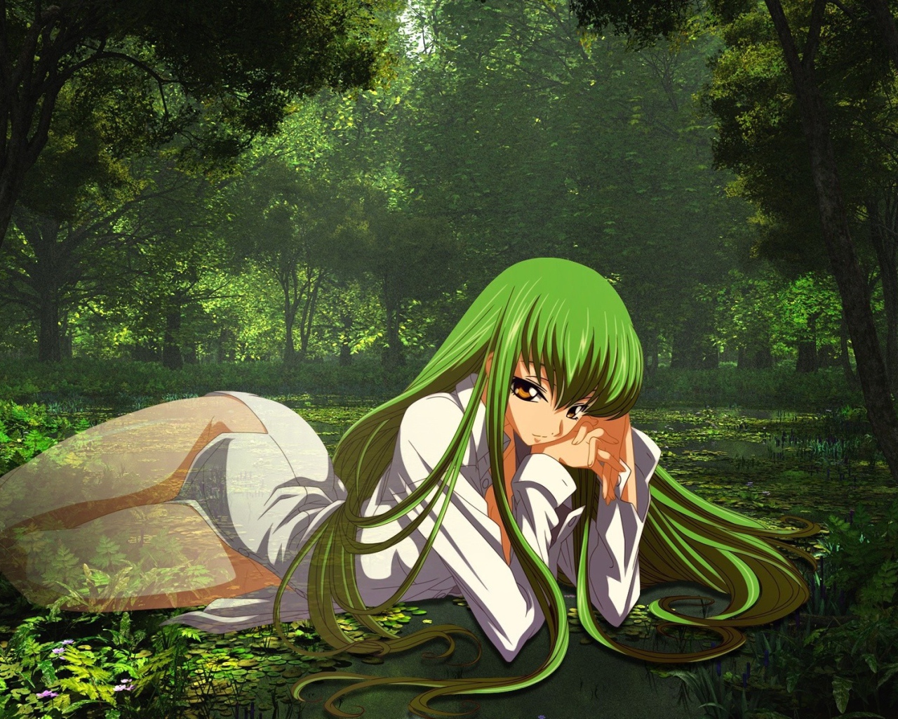 Зеленоволосая фея в аниме Код Гиас