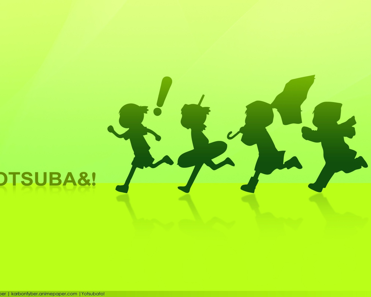 Зеленые силуэты персонажей аниме