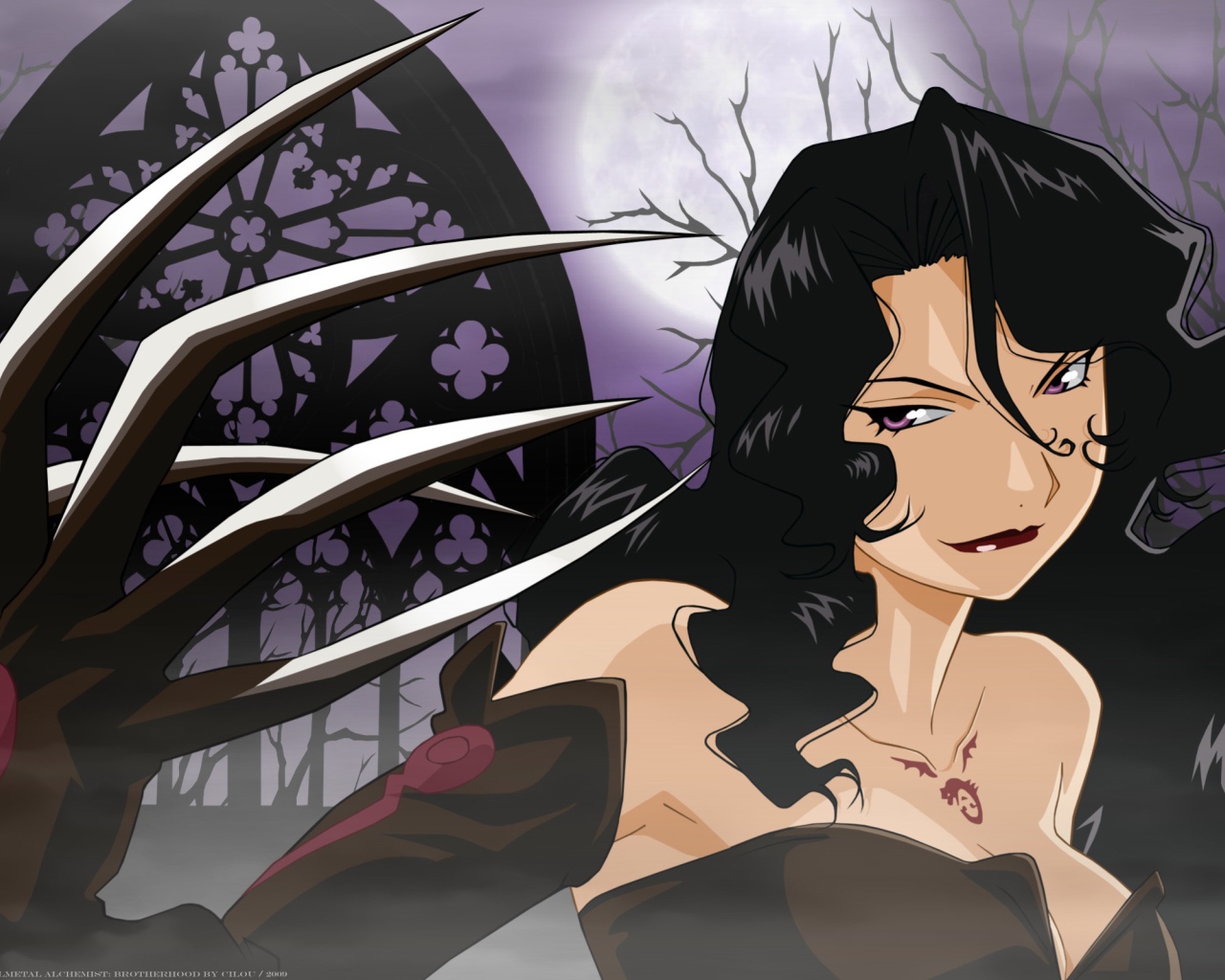 Черноволосая ведьма из аниме