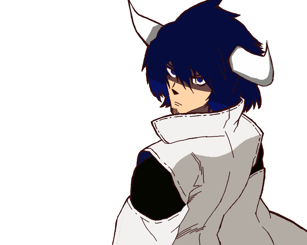 Герой аниме Akame ga Kill с рогами